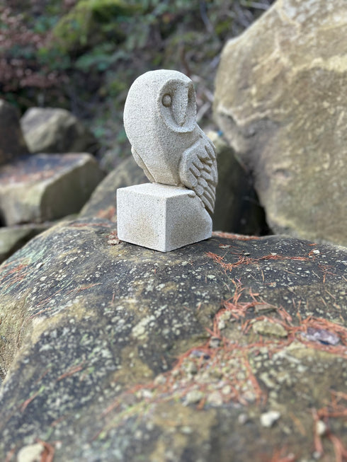 Barnadette the Barn Owl (Right)- Stone Sculpture